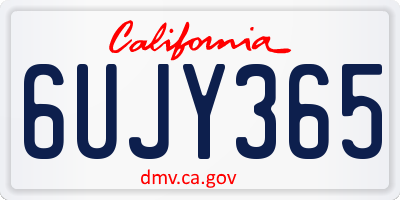 CA license plate 6UJY365