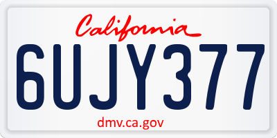 CA license plate 6UJY377