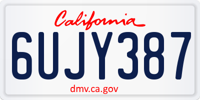 CA license plate 6UJY387