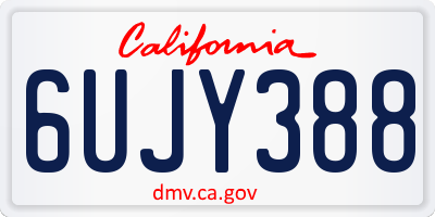 CA license plate 6UJY388