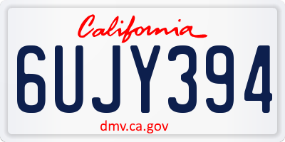 CA license plate 6UJY394