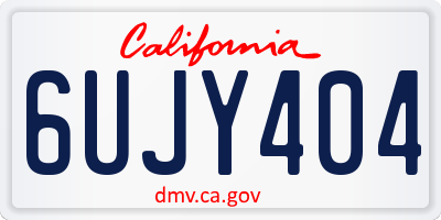 CA license plate 6UJY404
