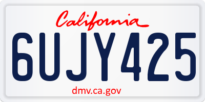 CA license plate 6UJY425