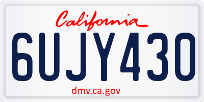 CA license plate 6UJY430