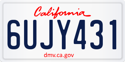 CA license plate 6UJY431