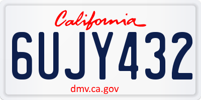 CA license plate 6UJY432