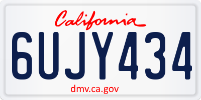 CA license plate 6UJY434