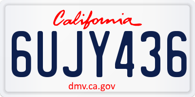CA license plate 6UJY436