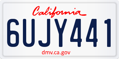 CA license plate 6UJY441
