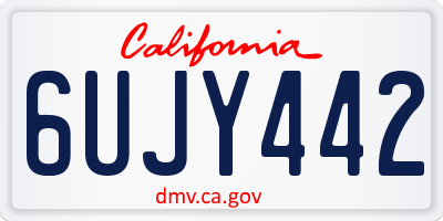 CA license plate 6UJY442