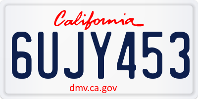 CA license plate 6UJY453