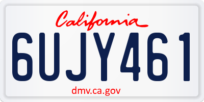 CA license plate 6UJY461