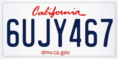 CA license plate 6UJY467