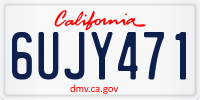 CA license plate 6UJY471
