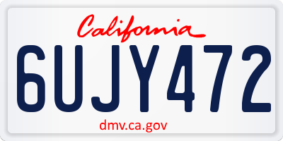 CA license plate 6UJY472