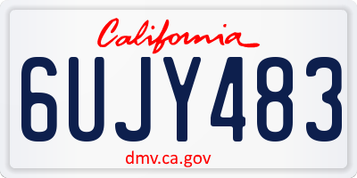 CA license plate 6UJY483