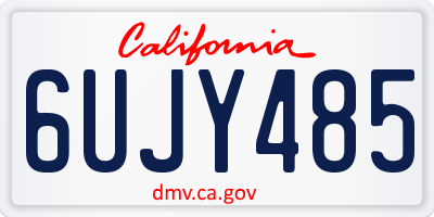CA license plate 6UJY485