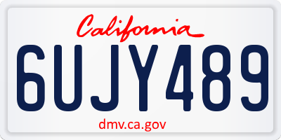 CA license plate 6UJY489
