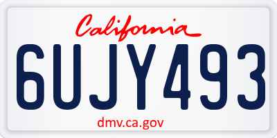 CA license plate 6UJY493