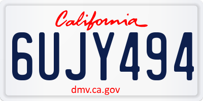 CA license plate 6UJY494