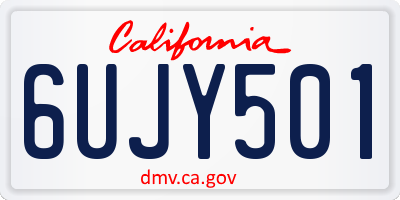 CA license plate 6UJY501