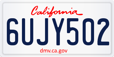 CA license plate 6UJY502