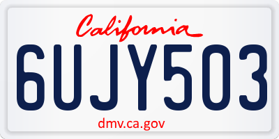 CA license plate 6UJY503