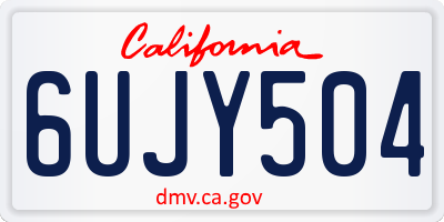 CA license plate 6UJY504