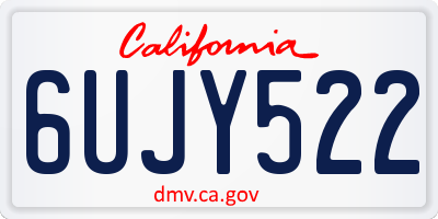 CA license plate 6UJY522