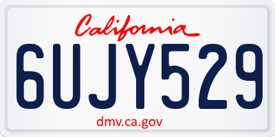 CA license plate 6UJY529