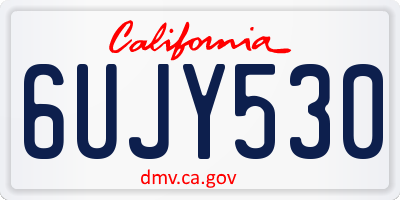 CA license plate 6UJY530