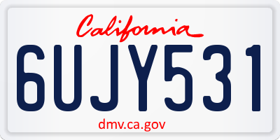 CA license plate 6UJY531