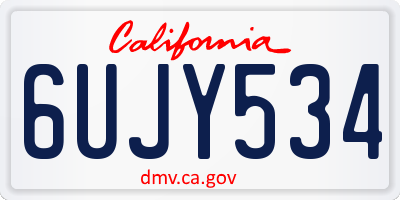 CA license plate 6UJY534