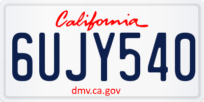 CA license plate 6UJY540