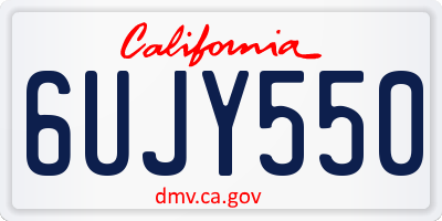 CA license plate 6UJY550