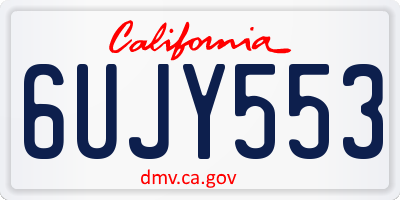 CA license plate 6UJY553