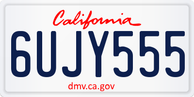 CA license plate 6UJY555