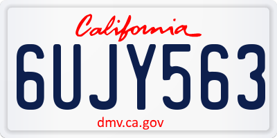 CA license plate 6UJY563