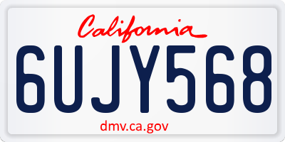 CA license plate 6UJY568