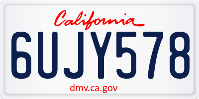 CA license plate 6UJY578