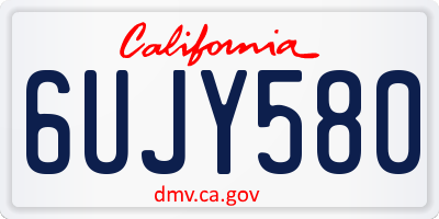 CA license plate 6UJY580