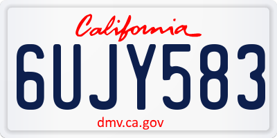CA license plate 6UJY583