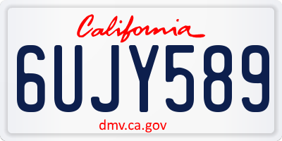 CA license plate 6UJY589