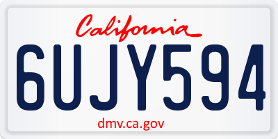 CA license plate 6UJY594