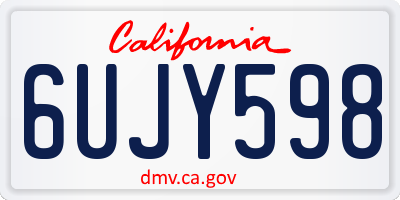 CA license plate 6UJY598