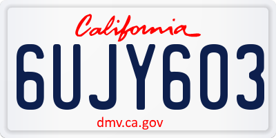 CA license plate 6UJY603