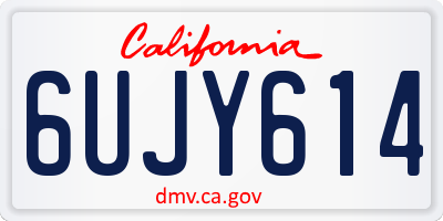 CA license plate 6UJY614