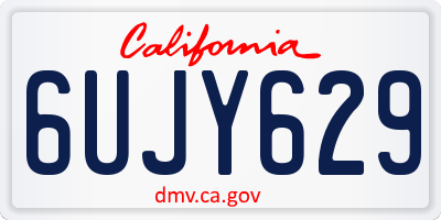 CA license plate 6UJY629
