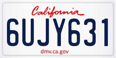 CA license plate 6UJY631