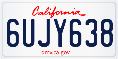 CA license plate 6UJY638